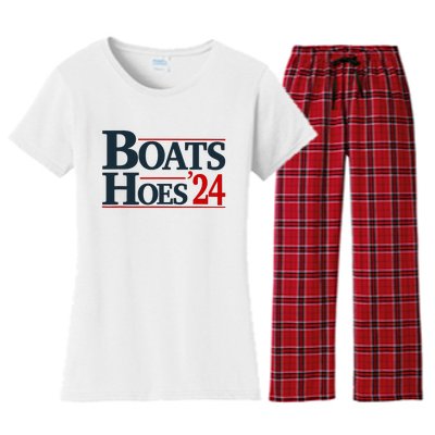 Boats and Hoes 2024 Election Funny Women's Flannel Pajama Set