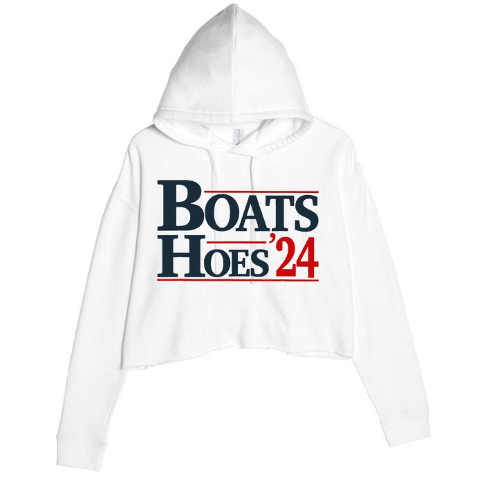 Boats and Hoes 2024 Election Funny Crop Fleece Hoodie