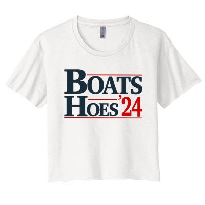 Boats and Hoes 2024 Election Funny Women's Crop Top Tee