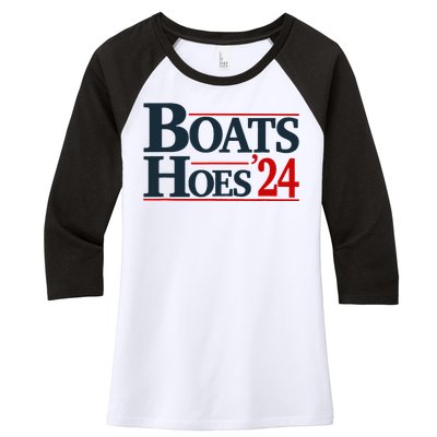 Boats and Hoes 2024 Election Funny Women's Tri-Blend 3/4-Sleeve Raglan Shirt