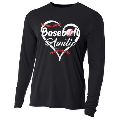 Baseball Aunt Heart Proud Baseball Auntie Cooling Performance Long Sleeve Crew