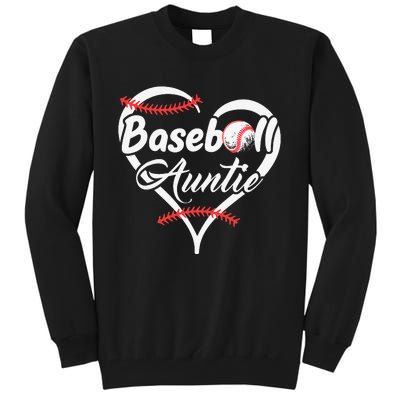 Baseball Aunt Heart Proud Baseball Auntie Tall Sweatshirt