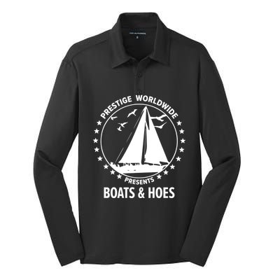 Boats And Hoes Step Brothers Gift Silk Touch Performance Long Sleeve Polo