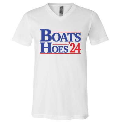 Boats And Hoes 2024 Election Day V-Neck T-Shirt