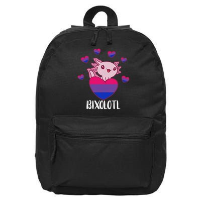 Bisexual Axolotl Heart Bisexuality Bi Bisexual Flag LGBTQ 16 in Basic Backpack
