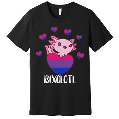 Bisexual Axolotl Heart Bisexuality Bi Bisexual Flag LGBTQ Premium T-Shirt