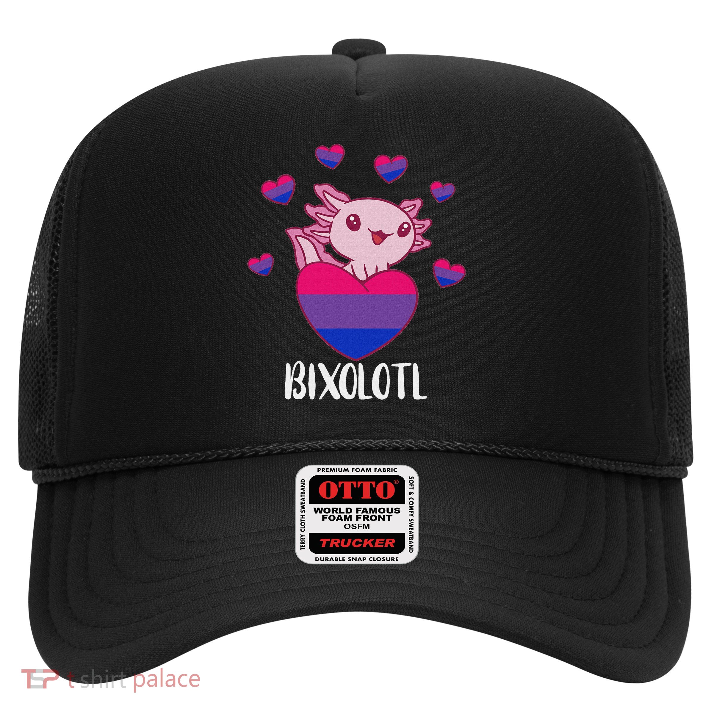 Bisexual Axolotl Heart Bisexuality Bi Bisexual Flag LGBTQ Trucker Hat
