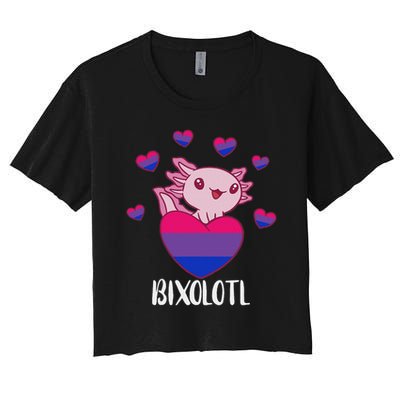 Bisexual Axolotl Heart Bisexuality Bi Bisexual Flag LGBTQ Crop Top