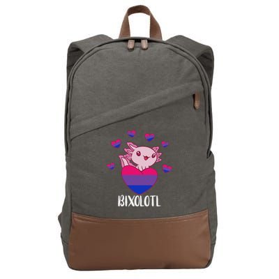 Bisexual Axolotl Heart Bisexuality Bi Bisexual Flag LGBTQ Cotton Canvas Backpack