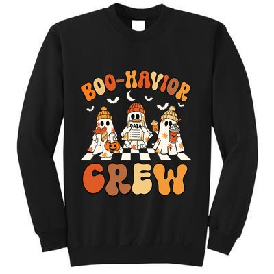 Behavior Analyst Halloween Aba Cute Ghost Boohavior Crew Sweatshirt
