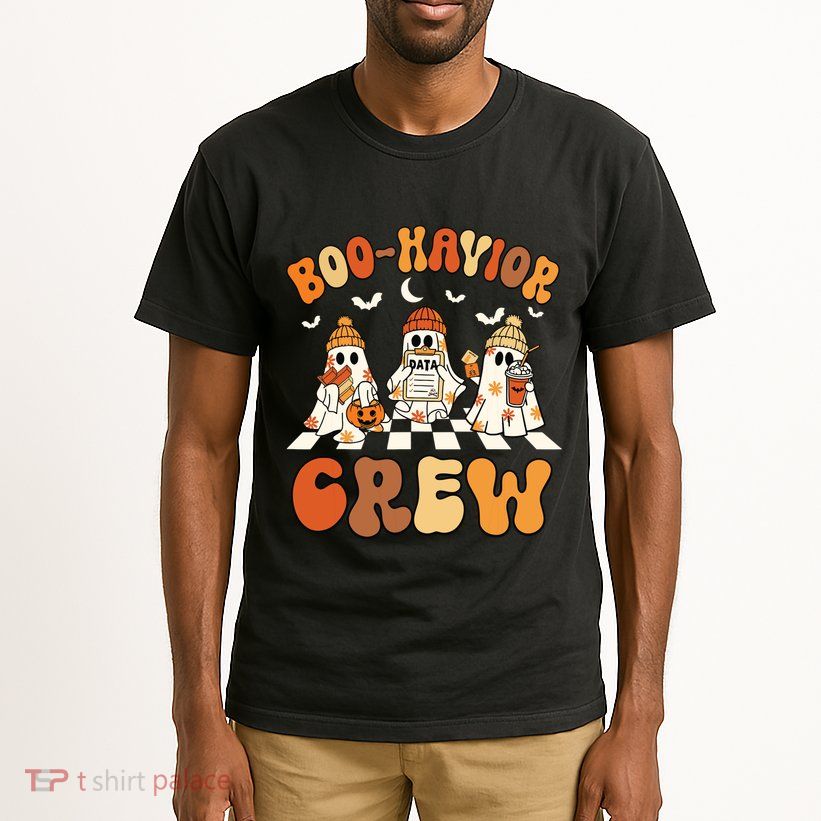 Behavior Analyst Halloween Aba Cute Ghost Boohavior Crew Tall T-Shirt