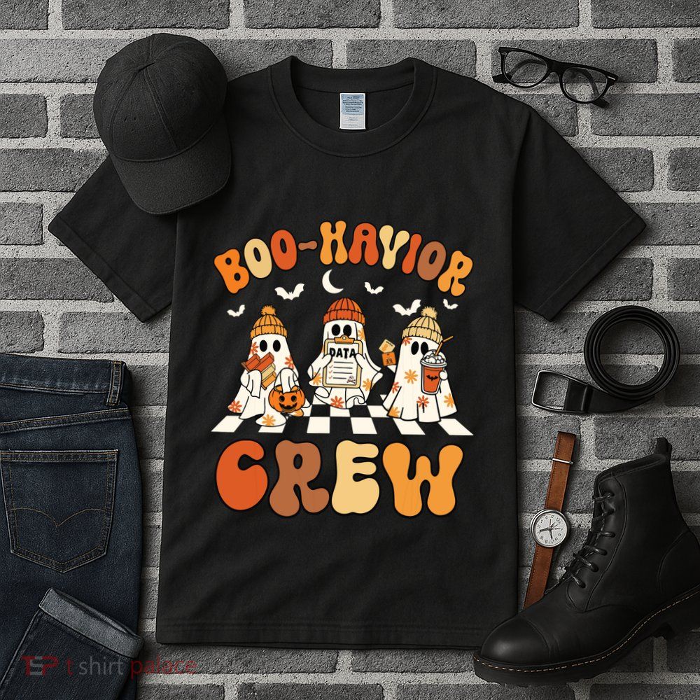 Behavior Analyst Halloween Aba Cute Ghost Boohavior Crew Tall T-Shirt