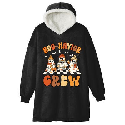 Behavior Analyst Halloween Aba Cute Ghost Boohavior Crew Hooded Wearable Blanket