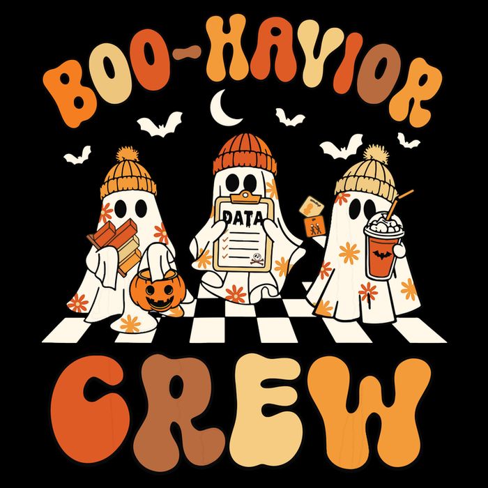 Behavior Analyst Halloween Aba Cute Ghost Boohavior Crew Drawstring Bag