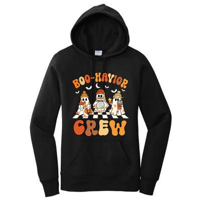 Behavior Analyst Halloween Aba Cute Ghost Boohavior Crew Women's Pullover Hoodie
