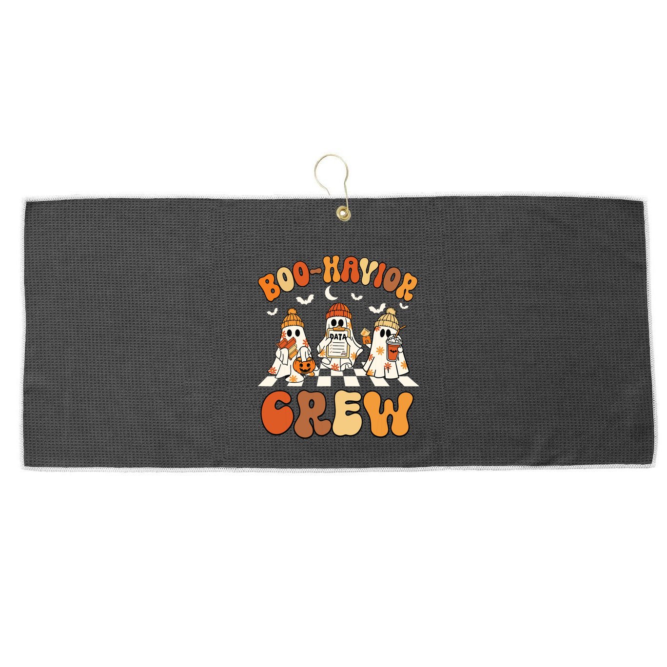 Behavior Analyst Halloween Aba Cute Ghost Boohavior Crew Large Microfiber Waffle Golf Towel