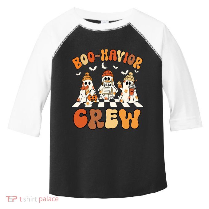 Behavior Analyst Halloween Aba Cute Ghost Boohavior Crew Toddler Fine Jersey T-Shirt