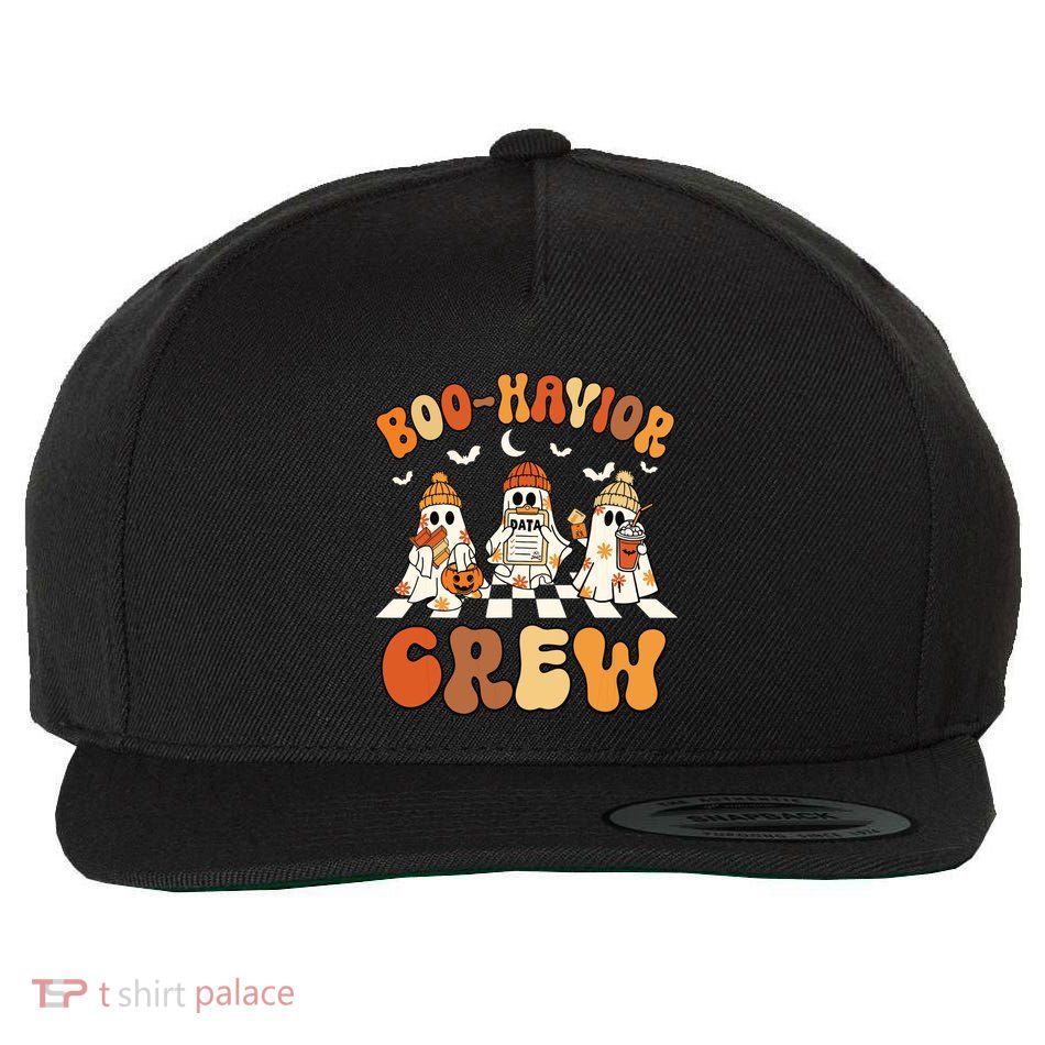 Behavior Analyst Halloween Aba Cute Ghost Boohavior Crew Wool Snapback Cap