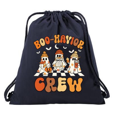 Behavior Analyst Halloween Aba Cute Ghost Boohavior Crew Drawstring Bag