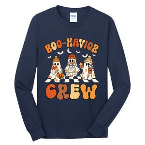 Behavior Analyst Halloween Aba Cute Ghost Boohavior Crew Tall Long Sleeve T-Shirt