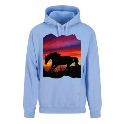 Beautiful Arabian Horse Sunset Silhouette Orange Purple Blue Unisex Surf Hoodie