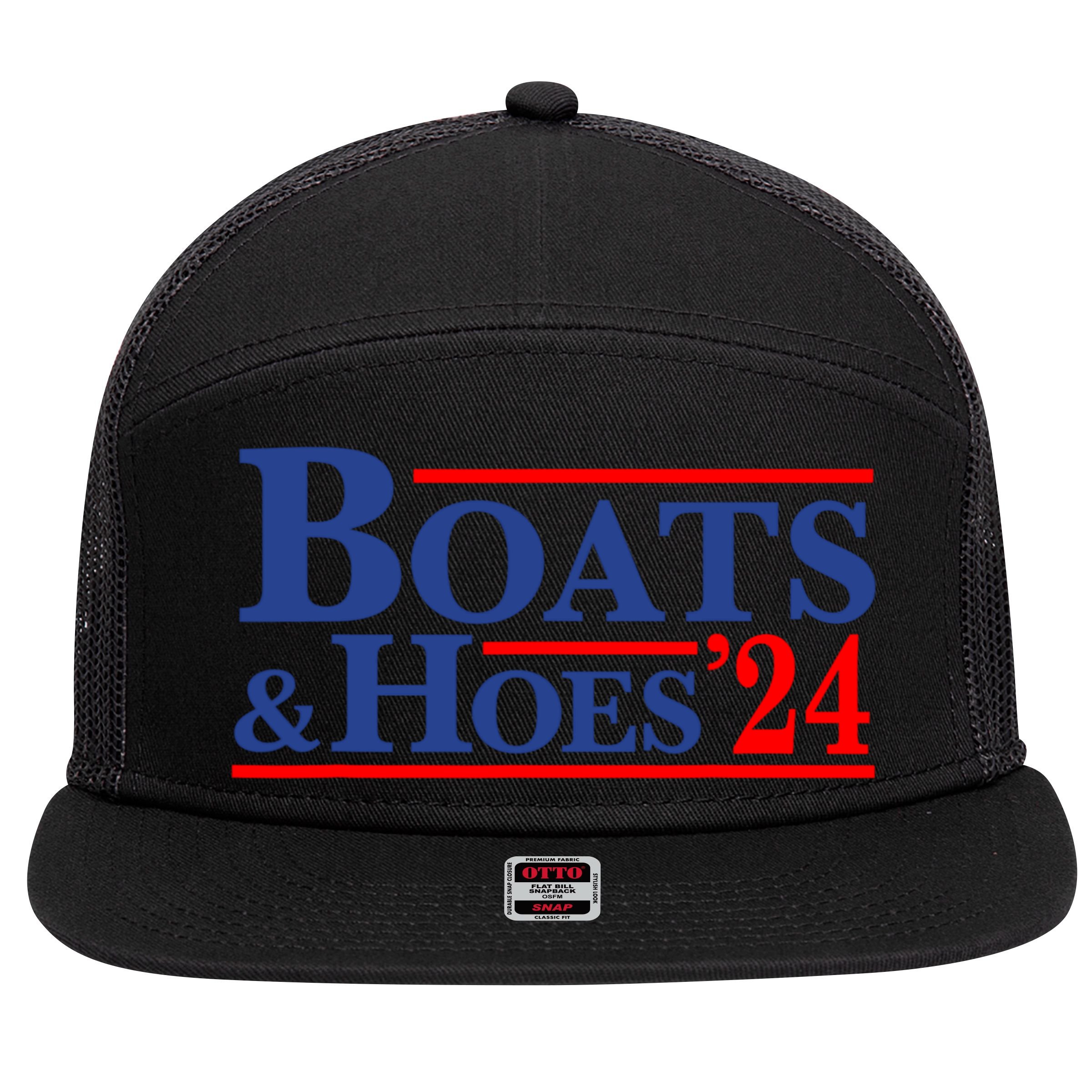 Boats And Hoes 2024 7 Panel Mesh Trucker Snapback Hat