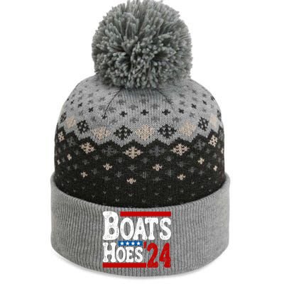 Boats And Hoes 2024 Gift Election Funny 2024 Election Humor Gift The Baniff Cuffed Pom Beanie