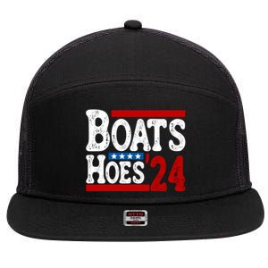 Boats And Hoes 2024 Gift Election Funny 2024 Election Humor Gift 7 Panel Mesh Trucker Snapback Hat