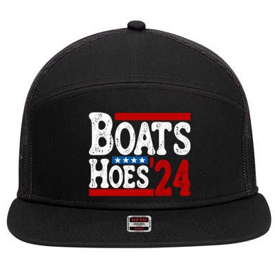 Boats And Hoes 2024 Gift Election Funny 2024 Election Humor Gift 7 Panel Mesh Trucker Snapback Hat