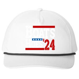 Boats And Hoes 2024 Gift Election Funny 2024 Election Humor Gift Snapback Five-Panel Rope Hat