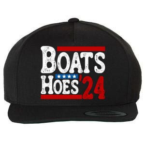 Boats And Hoes 2024 Gift Election Funny 2024 Election Humor Gift Wool Snapback Cap