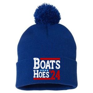 Boats And Hoes 2024 Gift Election Funny 2024 Election Humor Gift Pom Pom 12in Knit Beanie