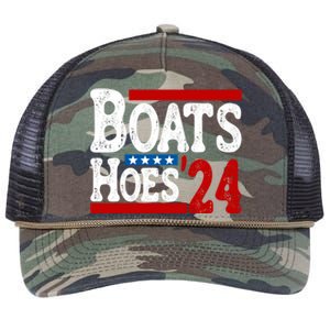 Boats And Hoes 2024 Gift Election Funny 2024 Election Humor Gift Retro Rope Trucker Hat Cap