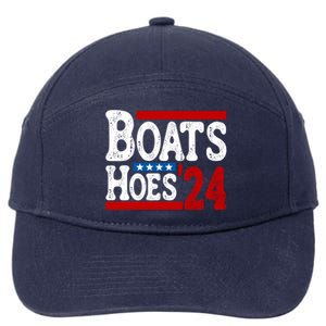 Boats And Hoes 2024 Gift Election Funny 2024 Election Humor Gift 7-Panel Snapback Hat