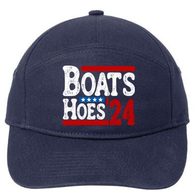 Boats And Hoes 2024 Gift Election Funny 2024 Election Humor Gift 7-Panel Snapback Hat