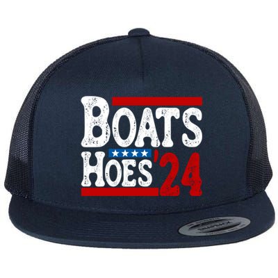 Boats And Hoes 2024 Gift Election Funny 2024 Election Humor Gift Flat Bill Trucker Hat