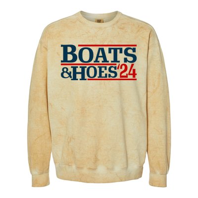 Boats And Hoes 2024 Election Funny Colorblast Crewneck Sweatshirt