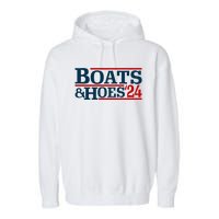 Boats And Hoes 2024 Election Funny Garment-Dyed Fleece Hoodie