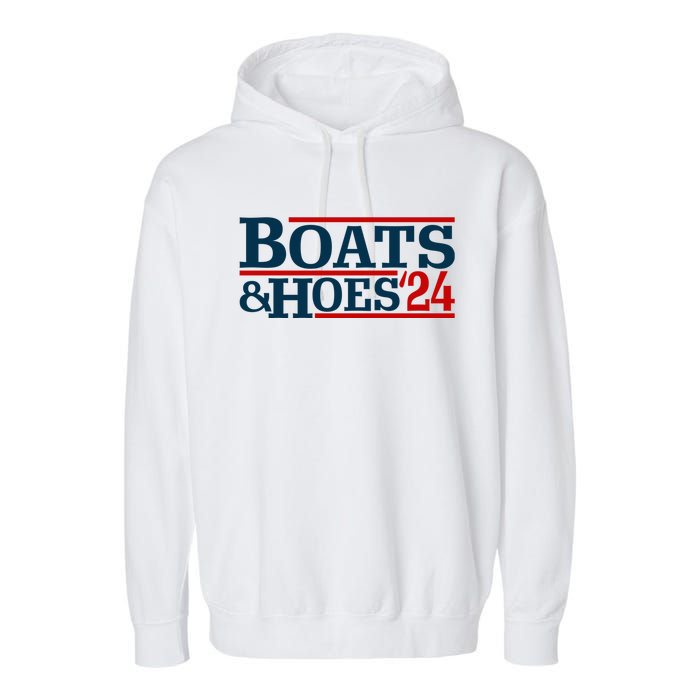 Boats And Hoes 2024 Election Funny Garment-Dyed Fleece Hoodie