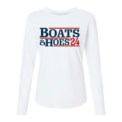 Boats And Hoes 2024 Election Funny Womens Cotton Relaxed Long Sleeve T-Shirt