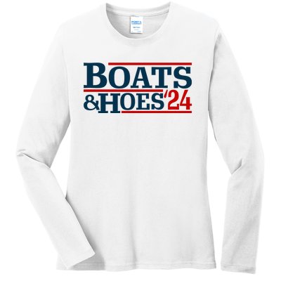 Boats And Hoes 2024 Election Funny Ladies Long Sleeve Shirt