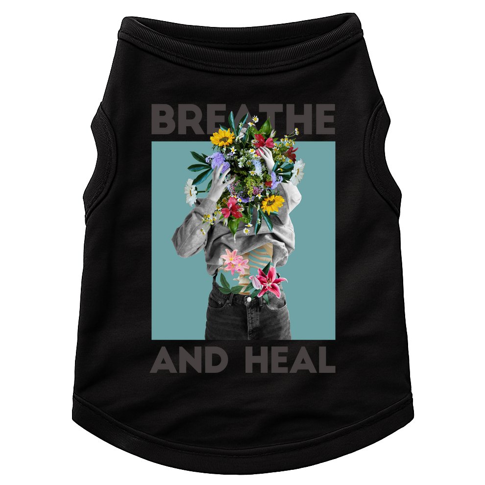 Breathe And Heal Floral Doggie Tank