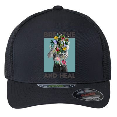 Breathe And Heal Floral Flexfit Unipanel Trucker Cap