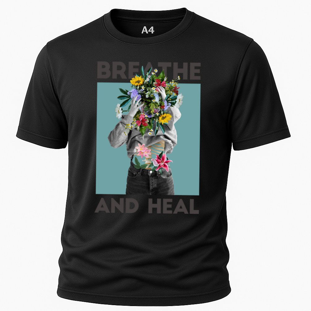 Breathe And Heal Floral Cooling Performance Crew T-Shirt