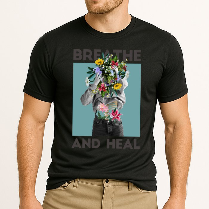 Breathe And Heal Floral Cooling Performance Crew T-Shirt