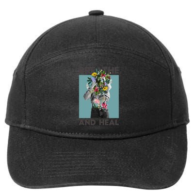 Breathe And Heal Floral 7-Panel Snapback Hat
