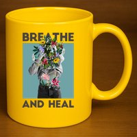 Breathe And Heal Floral 11oz C Handle Ceramic Mug