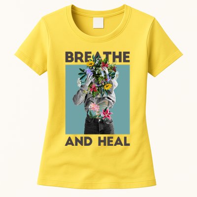 Breathe And Heal Floral Womens T-Shirt
