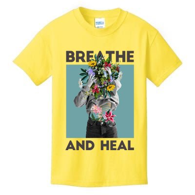 Breathe And Heal Floral Kids T-Shirt