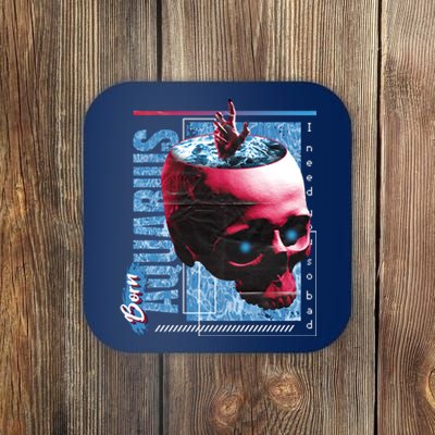 Born Aquarius Horoscope Coaster